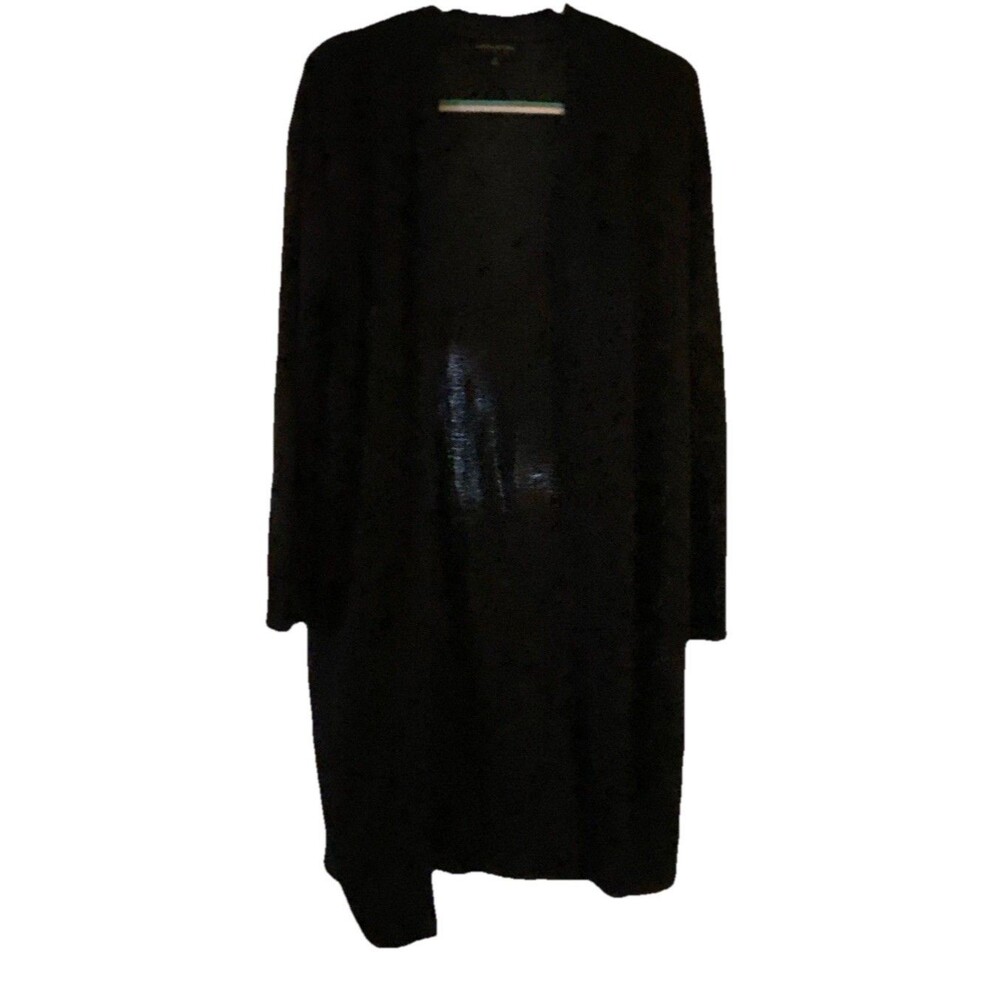 NWOT Banana Republic Factory Women's Ribbed Duster Long Open Sweater Black MEDIU